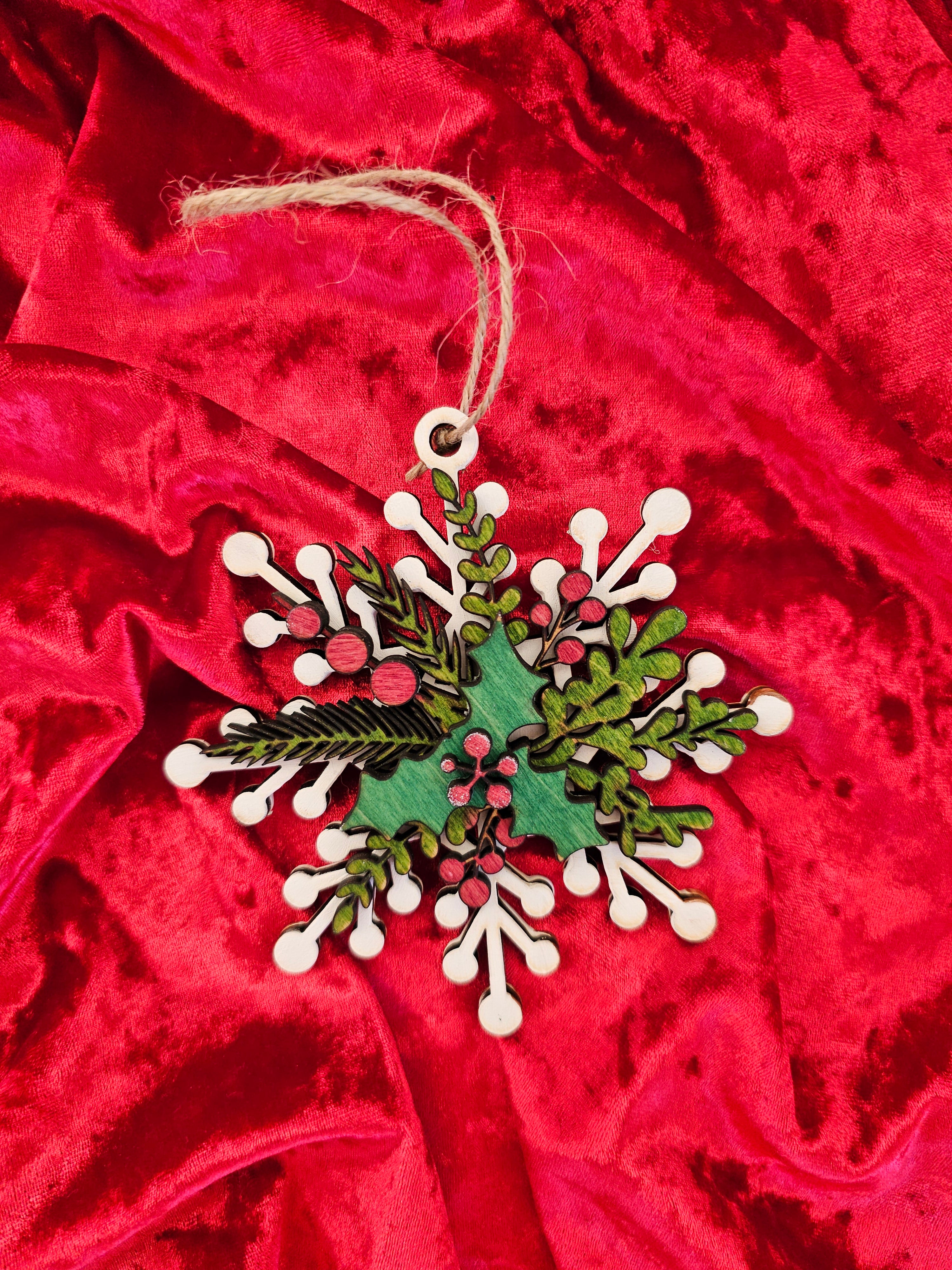 Winter Snowflake Ornaments - Set of 3